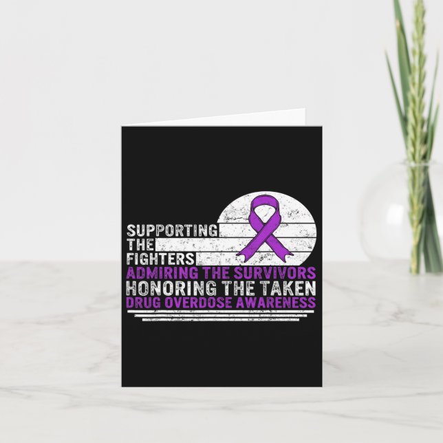 Drug Overdose Awareness Supporting The Fighters Su Card (Front)