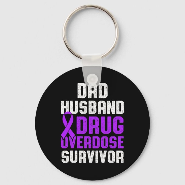 Drug Overdose Awareness Warrior Survivor 10 Key Ring (Front)