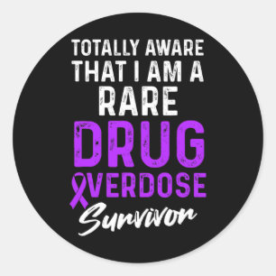 Drug Overdose Awareness Warrior Survivor 28 Classic Round Sticker