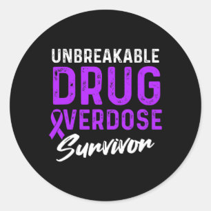 Drug Overdose Awareness Warrior Survivor 32 Classic Round Sticker