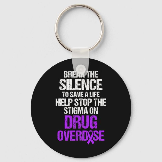 Drug Overdose Awareness Warrior Survivor 33 Key Ring (Front)