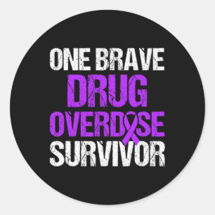 Drug Overdose Awareness Warrior Survivor 35  Classic Round Sticker