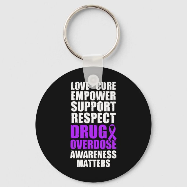Drug Overdose Awareness Warrior Survivor 38 Key Ring (Front)