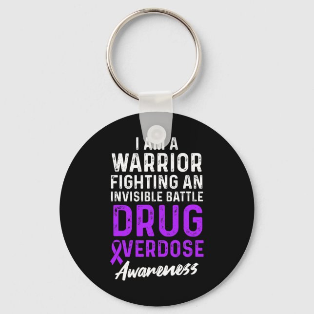 Drug Overdose Awareness Warrior Survivor 3  Key Ring (Front)