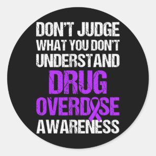 Drug Overdose Awareness Warrior Survivor 4 Classic Round Sticker