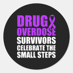 Drug Overdose Awareness Warrior Survivor 53 Classic Round Sticker