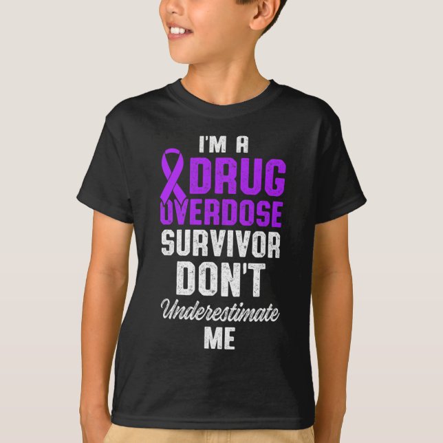 Drug Overdose Awareness Warrior Survivor 56 T-Shirt (Front)