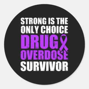 Drug Overdose Awareness Warrior Survivor 5  Classic Round Sticker