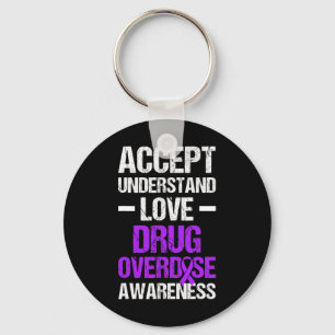 Drug Overdose Awareness Warrior Survivor 60 Key Ring