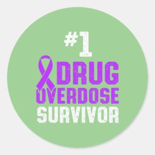 Drug Overdose Awareness Warrior Survivor 8 Classic Round Sticker
