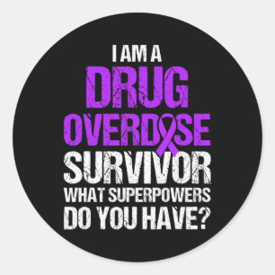 Drug Overdose Awareness Warrior Survivor 8 Classic Round Sticker