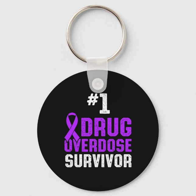 Drug Overdose Awareness Warrior Survivor 8 Key Ring (Front)