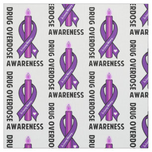 Drug Overdose: Purple Awareness Ribbon Fabric