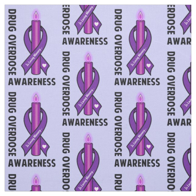 Drug Overdose: Purple Awareness Ribbon Fabric (Swatch)