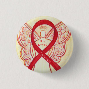 Drug Recovery Awareness Ribbon Angel Custom Pin