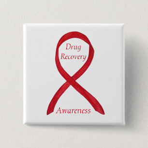 Drug Recovery Awareness Ribbon Custom Pin