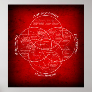DRUG RELATIONSHIPS VENN DIAGRAM POSTER