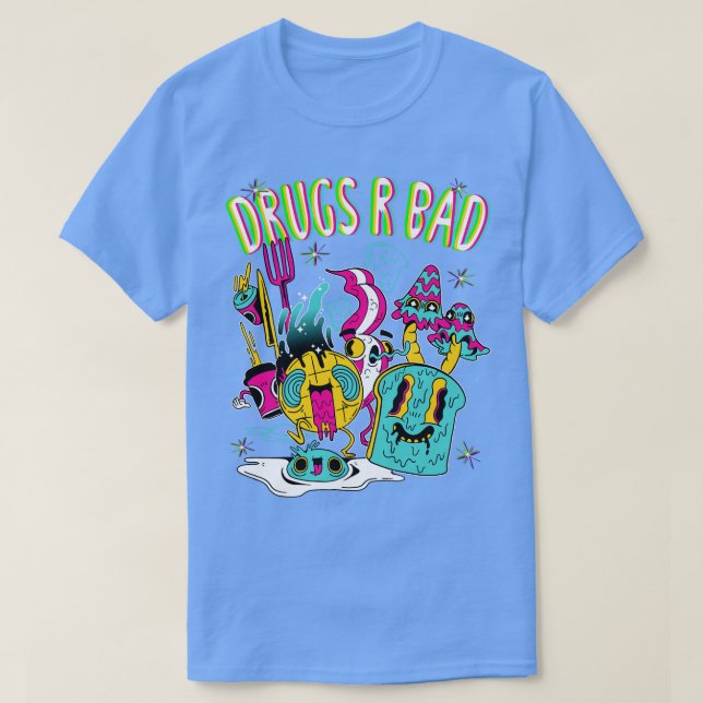 Drugs R Bad Trippy Breakfast  T-Shirt (Design Front)