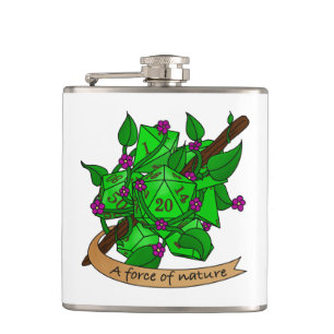 Druid Dice Design Hip Flask