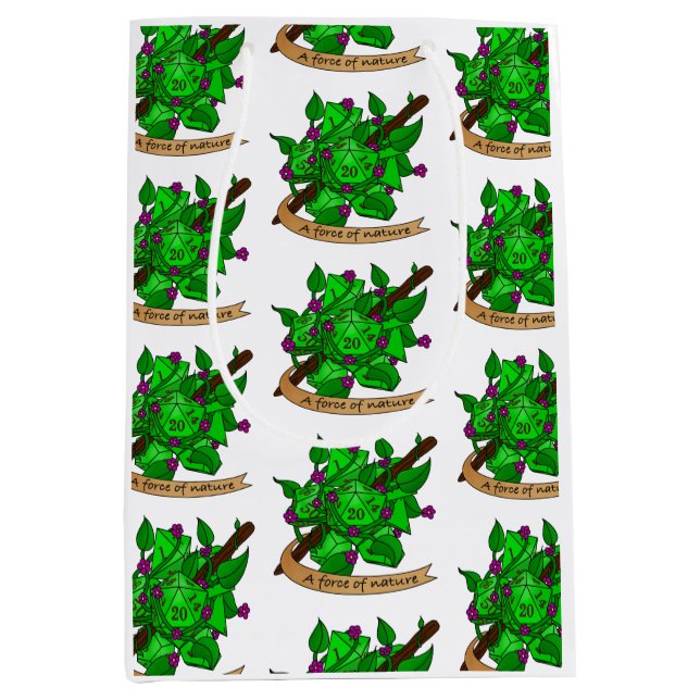 Druid Dice Design Medium Gift Bag (Front)