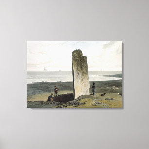 Druidical Stone at Strather near Barvas, Isle of L Canvas Print