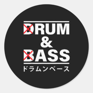 Drum And B Japanese Funny Classic Round Sticker
