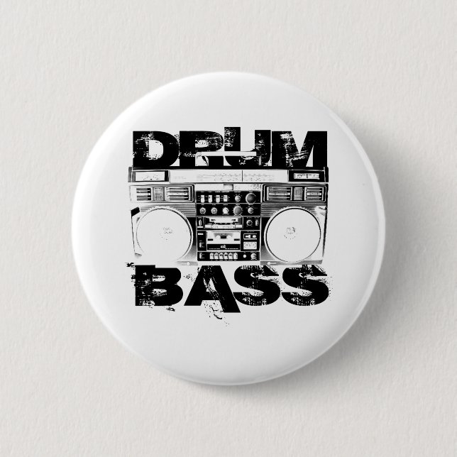 Drum and Bass 6 Cm Round Badge (Front)