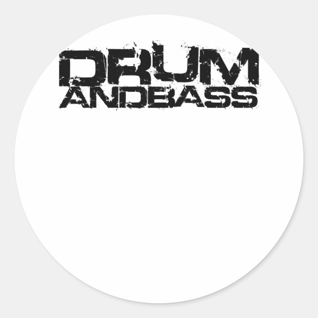 Drum and Bass Classic Round Sticker (Front)