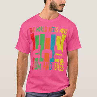 Drum And Bass Colourful Rainbow Vintage Retro Styl T-Shirt