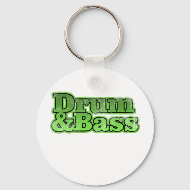 Drum and Bass Green Key Ring (Front)