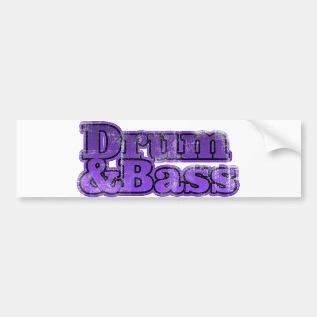 Drum and Bass Purple Bumper Sticker (Front)