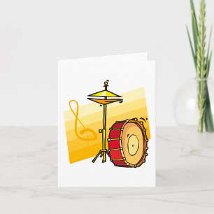 Drum and Cymbal Music Percussion Art Card