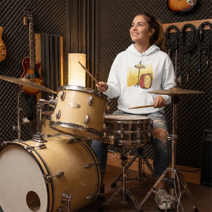 Drum and Cymbal Music Percussion Art Hoodie