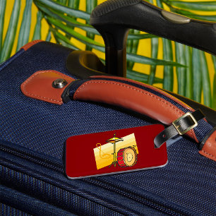 Drum and Cymbal Music Percussion Art Luggage Tag