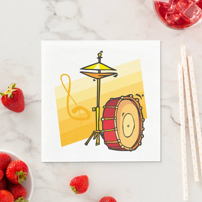 Drum and Cymbal Music Percussion Art Napkin (Creator Uploaded)