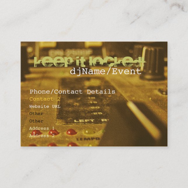 Drum & Bass Mix Business Card (Front)