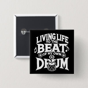 Drum Beat 15 Cm Square Badge