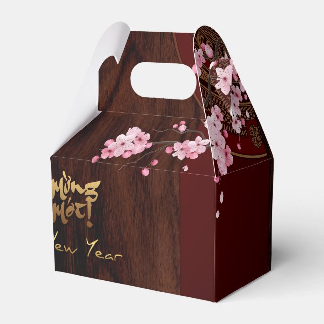 Drum Blossom Tet Hoa Anh Dao Vietnamese New Year G Favour Box (Front Side)