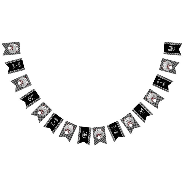 Drum Born to Rock & Roll Drummer Rocker Musician Bunting (All)