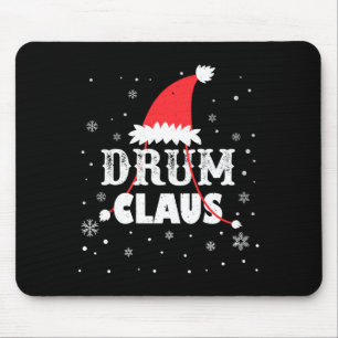 Drum Claus Santa Christmas Drummer Long Sleeve Mouse Pad