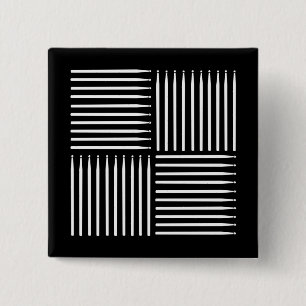 Drum Crosshatch Black 15 Cm Square Badge