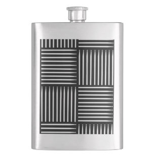 Drum Crosshatch Black Hip Flask