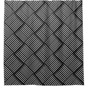 Drum Crosshatch Black Shower Curtain