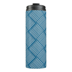Drum Crosshatch Blue Thermal Tumbler