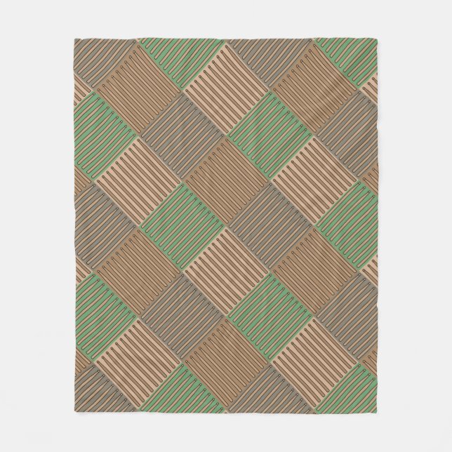 Drum Crosshatch Multicolor Fleece Blanket (Front)