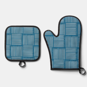 Drum Crosshatch  Oven Mitt & Pot Holder Set