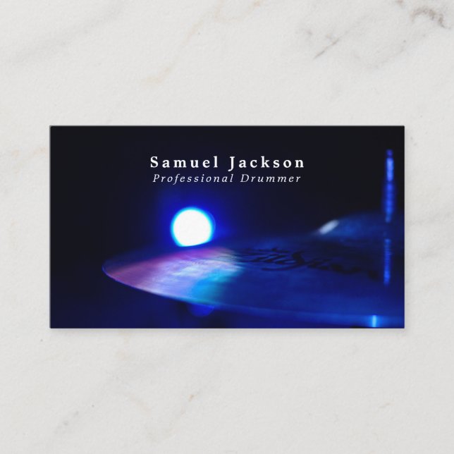 Drum Cymbal, Professional Musician Business Card (Front)