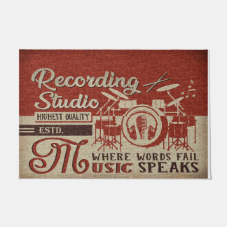 Drum Design Doormat, Music Stuido Decor Doormat
