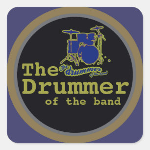 drum . drummer square sticker