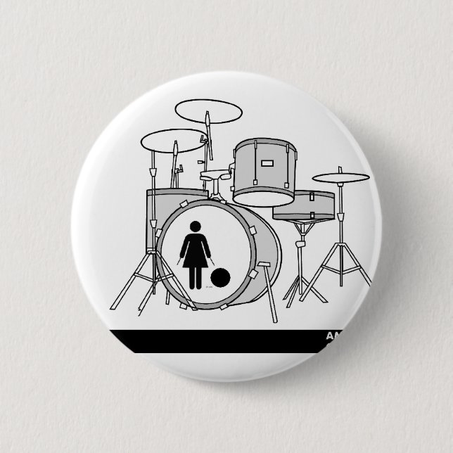 drum-kit 6 cm round badge (Front)